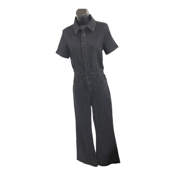 Jessica Simpson black denim button front short sleeve jeans jumpsuit size 5 new - Picture 7 of 17